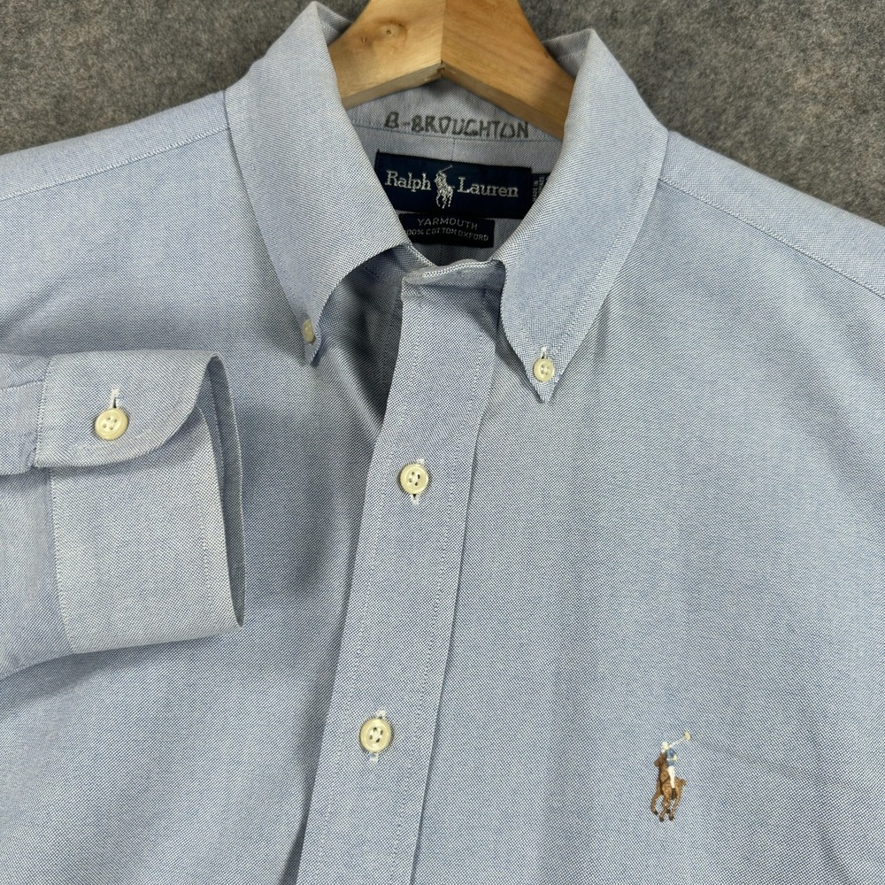 Ralph Lauren Shirt Mens 15.5 32/33 Blue Yarmouth Oxford Button Down Chambray